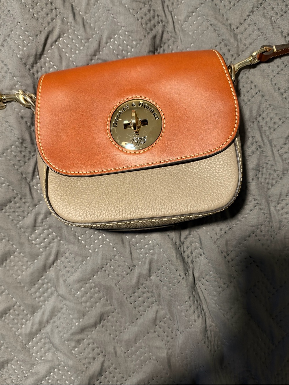 Dooney & Bourke Pebble Leather Turn-Lock Flap Saddle